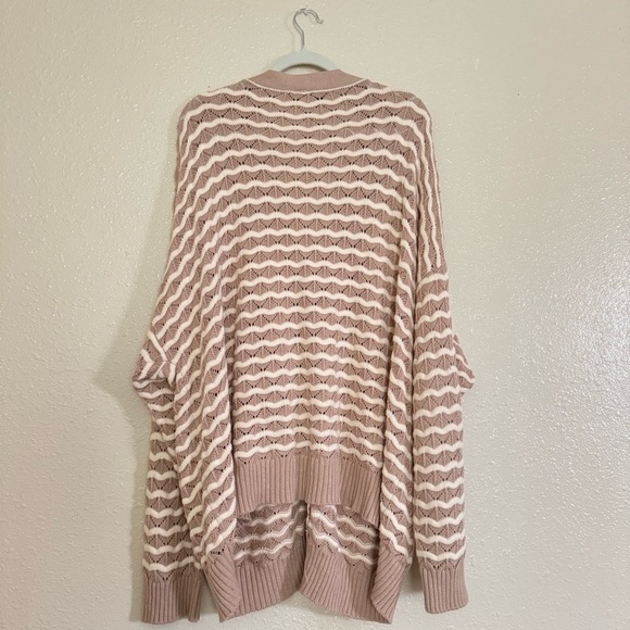 ModCloth A New Kind Of Wave Striped Open Knit Cardigan - Picture 2 of 7